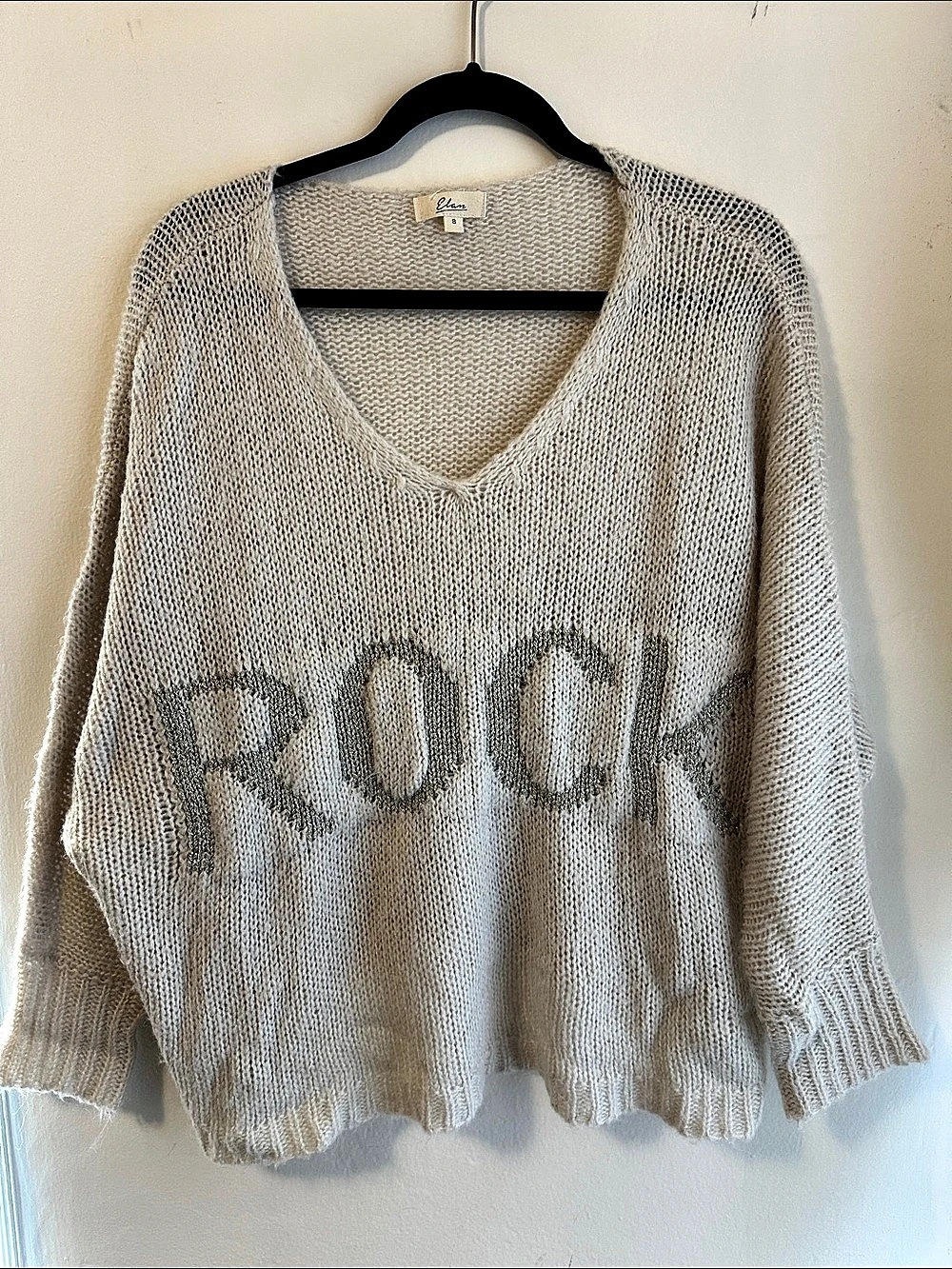 Elan Women's Knit Sweater Cream Small